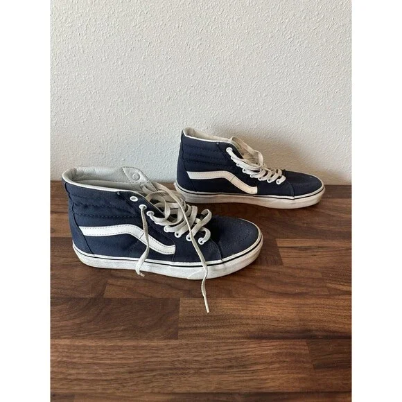 Vans High Top Sneakers Women's Size 10 Men's Size 8.5 Navy Shoes - Picture 7 of 10